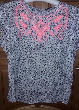 Блуза майка футболка с вышивкой uk 20