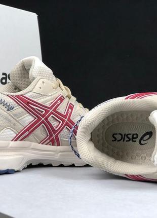 Asics gel-kahana 8 кросівки чоловічі бежеві з бордовим асікс демісезон демісезонні шкіряні кросівки сітка кеди5 фото