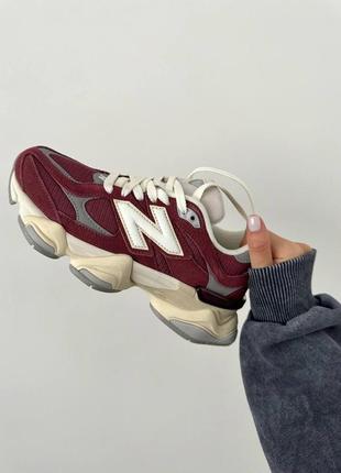 Мужские кроссовки new balance 9060 « washed burgundy » premium6 фото