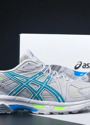 Asics gel-kahana 8 кроссовки мужские серые с голубым кеды ассикс кожаные отличное качество кеды сетка весенние демисезонные демисезон низкие