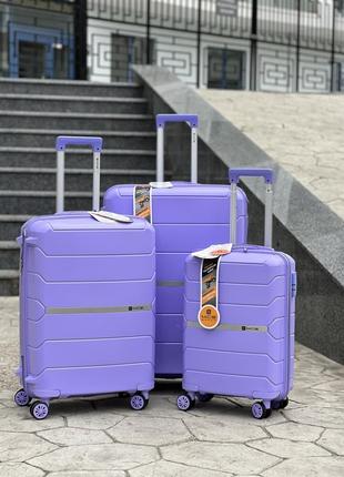 Качественный чемодан из полипропилен,модель 366,прорезиненный,надежная,колеса 360,кодовый замок,туреченя1 фото