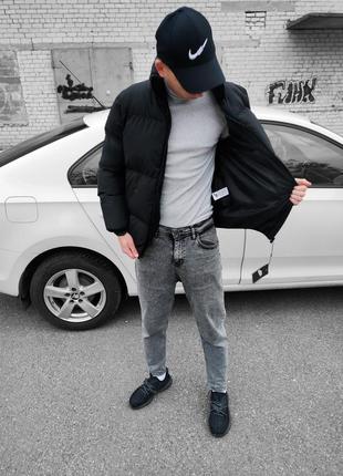 Зимний пуховик nike черный / брендовые теплые куртки найк на осень и зиму5 фото