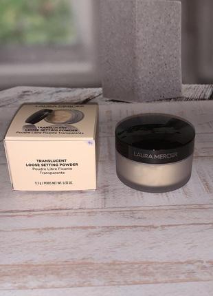 Розсипчаста прозора фіксуюча матуюча матувальна пудра laura mercier translucent loose setting powder1 фото