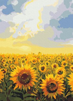 Преміум картини за номерами "поле соняшників" розмальовки за цифрами.40*50 см.україна