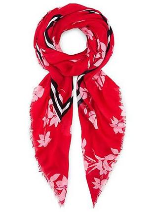 Великий червоний шарф квітковий принт