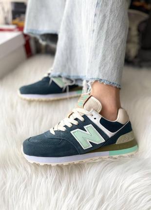 Жіночі кросівки new balance 574 blue turquoise