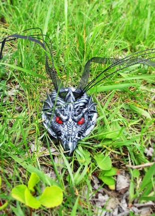 Кулон чорний дракон 2