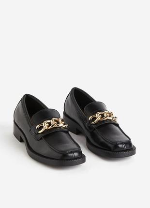 Лоферы туфли мокасины кожаные h&m hm оригинал ✅ 36 37 38 39 40 41 42