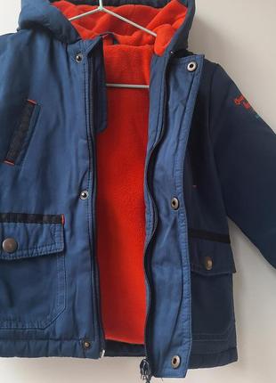 Утепленная куртка демисезонная на мальчика 1 год, детская куртка на весну 86р, детская курточка на флисе6 фото
