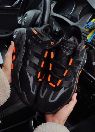 Зимние кроссовки adidas niteball оранжевые / теплые кроссовки адедас найтбол