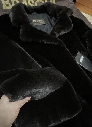 Lux шуба пальто норка braschi  black glama номерна оверсайз 48-567 фото