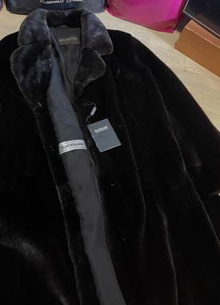 Lux шуба пальто норка braschi  black glama номерна оверсайз 48-566 фото