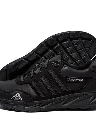 Чоловічі шкіряні кросівки ads climacool black