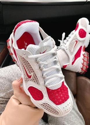 Женские кроссовки  nike x stussy air zoom spiridon cage 2 white red4 фото