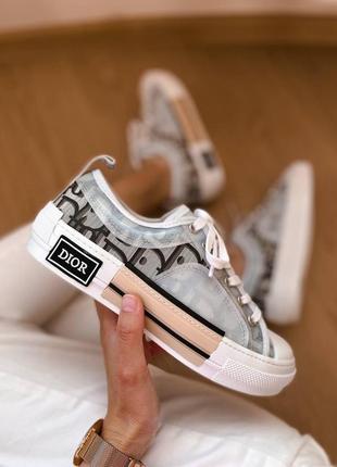 Жіночі кросівки  dior b23 low logo grey premium8 фото