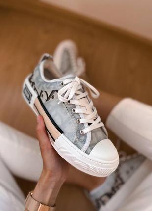 Женские кроссовки  dior b23 low logo grey premium2 фото