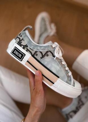 Женские кроссовки  dior b23 low logo grey premium