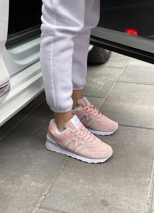 Жіночі кросівки new balance 574 pink white 56 фото