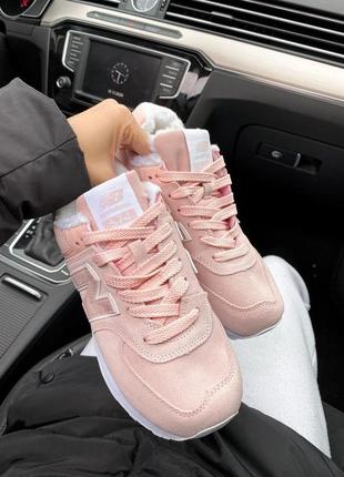 Жіночі кросівки new balance 574 pink white 57 фото