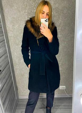 Тепле пальто з хутром2 фото
