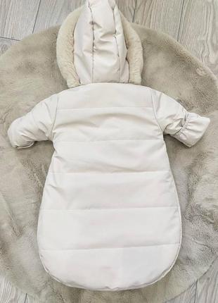 Конверт зимовий для новонароджених з хутром одягайко 62, 683 фото