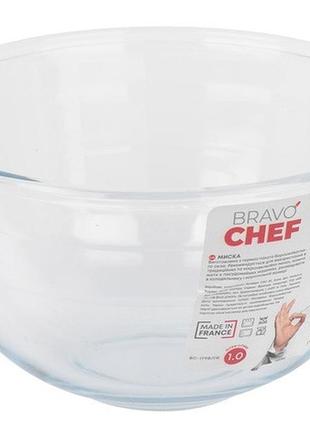 Миска bravo chef 1 миска стеклянная 1л (bc-179b/fr) tzp160