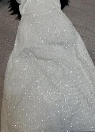 Платье миди в пайетку вечернее платье с обнаженной спиной5 фото