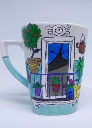 Чашка ручной работы, чашка на подарок, чайная кружка, чашка с рисунком1 фото