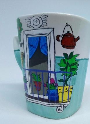 Чашка ручной работы, чашка на подарок, чайная кружка, чашка с рисунком3 фото