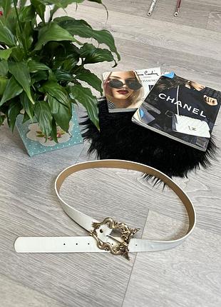 Ремень белый с пряжкой пояс