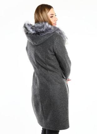 Пальто volange сірий (ds-125529-dark-grey)2 фото