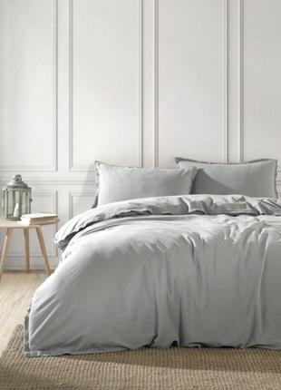 Преміальна постіль сімейний розмір сірого кольору з вареної бавовни туреччина 🇹🇷 бренд limasso1 фото
