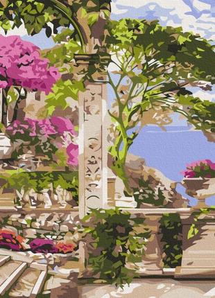 Картины по номерам "цветы в саду" раскраски по цифрам. 40*50 см.украина