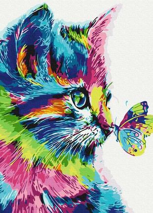 Картини за номерами "котик у фарбі" розмальовки за цифрами. 40*50 см. україна