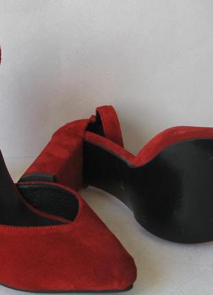 Mante! красивые женские замшевые кожа красные босоножки туфли каблук 10 см весна лето осень 39 разм4 фото