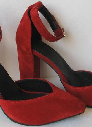 Mante! красивые женские замшевые кожа красные босоножки туфли каблук 10 см весна лето осень 39 разм5 фото