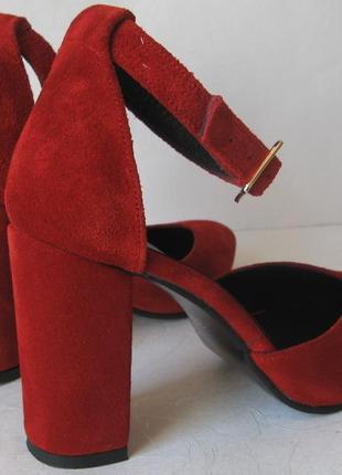 Mante! красивые женские замшевые кожа красные босоножки туфли каблук 10 см весна лето осень 39 разм7 фото