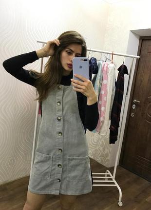 Крутой вельветовый сарафан на пуговицах denim co