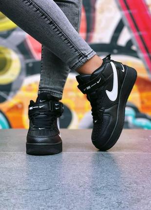 Мужские кроссовки  nike air force 1 high black white6 фото