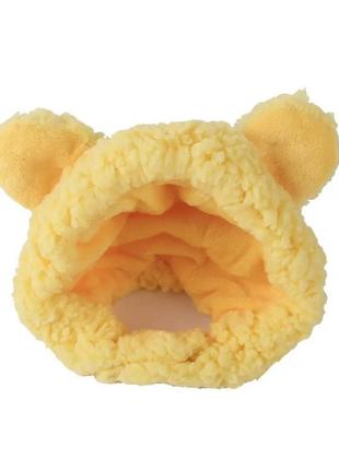 Шапка з вушками для котів і собак yellow pet size s/m weight 2-4.5 kg