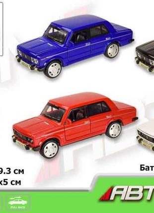 Машина металл 7642 (72шт/2)автопром, 1:32-36 lada 2106, 4 цвета, батар., свет, звук, откр.двери, в кор.