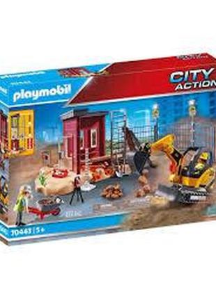 Ігровий набір арт. 70443, playmobil, міні-екскаватор із будівельною секцією, у коробці tzp100