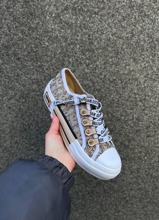 Мужские кроссовки  dior b23 low logo beige9 фото