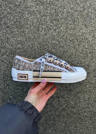 Мужские кроссовки  dior b23 low logo beige8 фото