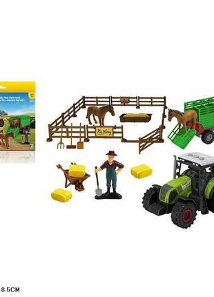 Ігровий набір ферма арт. 550-4k трактор з причепом, фігурки, інструменти, в коробці 24*18, 5*9см tzp181