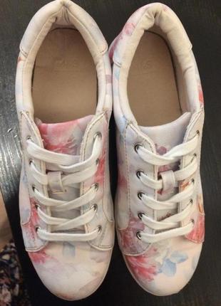 M&s collection  floral print trainers кеды кроссовки с цветочным принтом 24-24.5 см4 фото