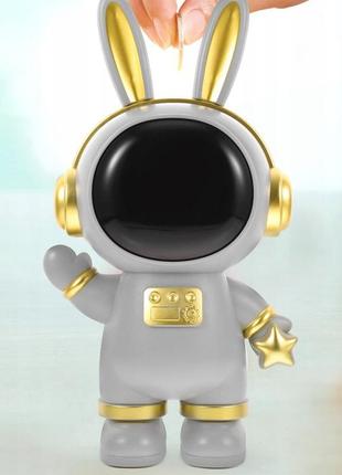 Настольная детская копилка для монет космический кролик space rabbit piggy bank3 фото