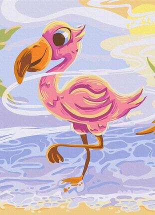 Картины по номерам "милое фламинго © didevych kateryna" раскраски по цифрам.30*40 см.украина