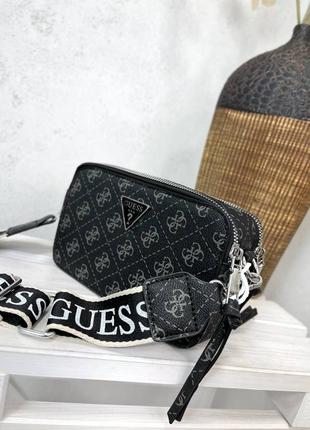 Жіноча чорна сумка guess 2 відділення