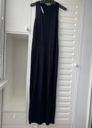 Простое длинное трикотажное платье вискоза s2 фото